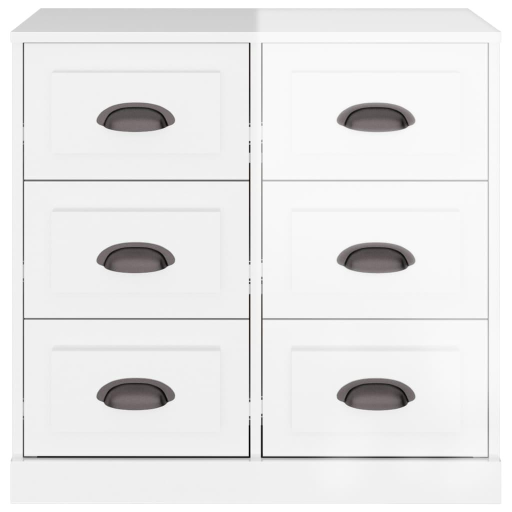 Sideboard High Gloss White 70x35.5x67.5 cm Engineered Wood
