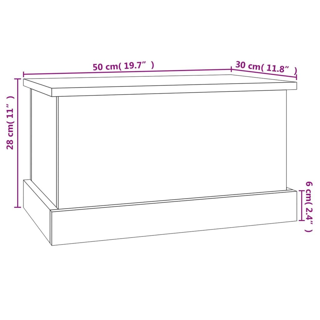 Storage Box High Gloss White 50x30x28 cm Engineered Wood