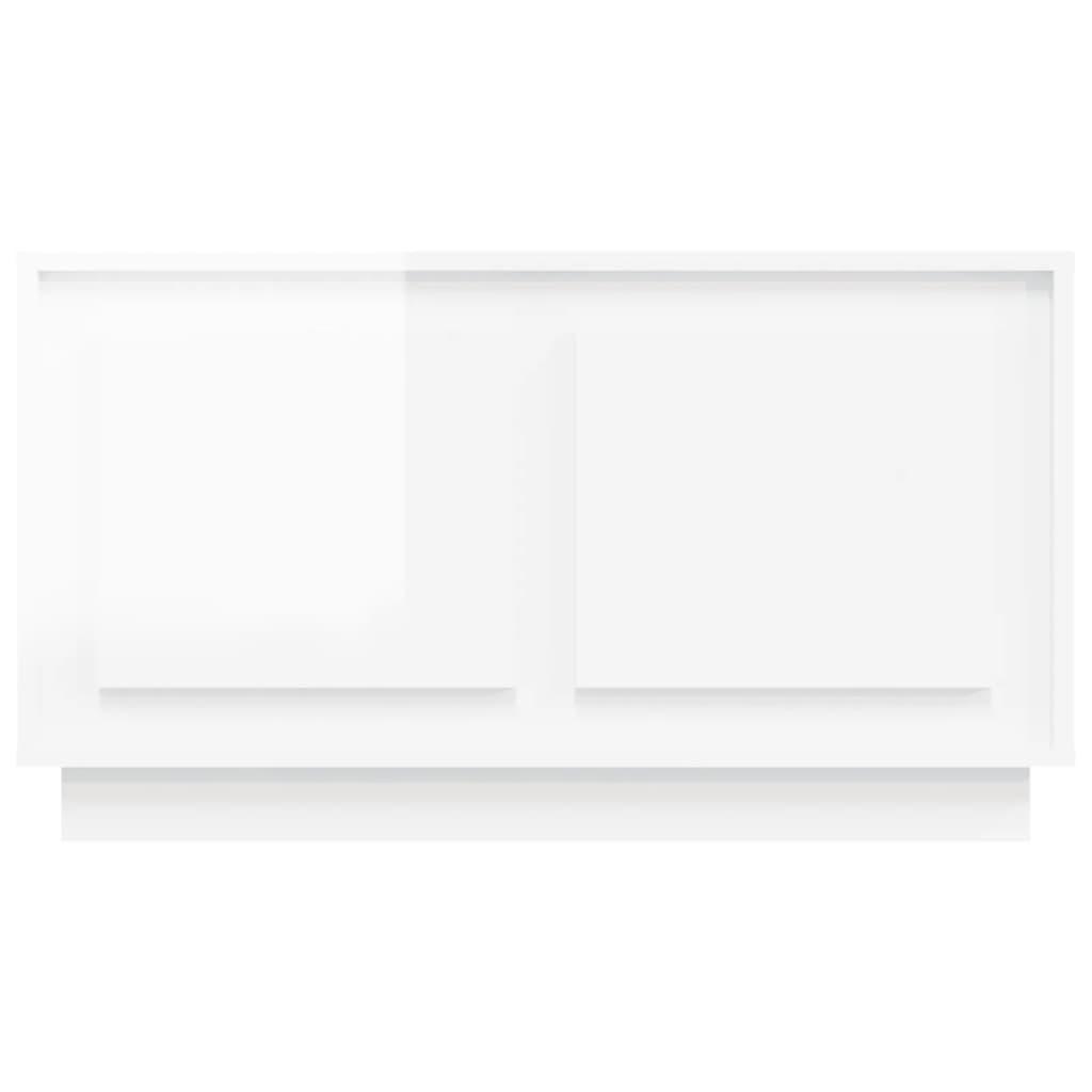 TV Cabinet High Gloss White 80x35x45 cm Engineered Wood