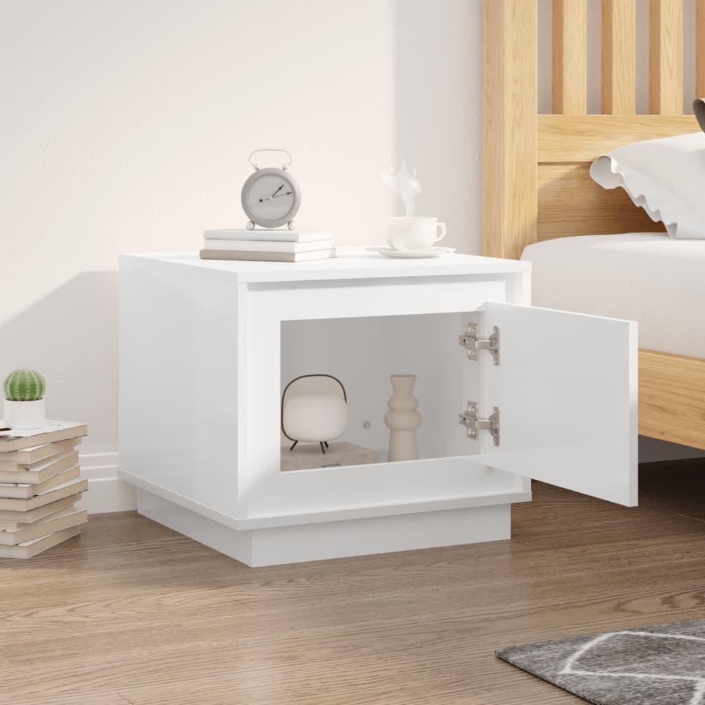 Coffee Table High Gloss White 51x50x44 cm Engineered Wood