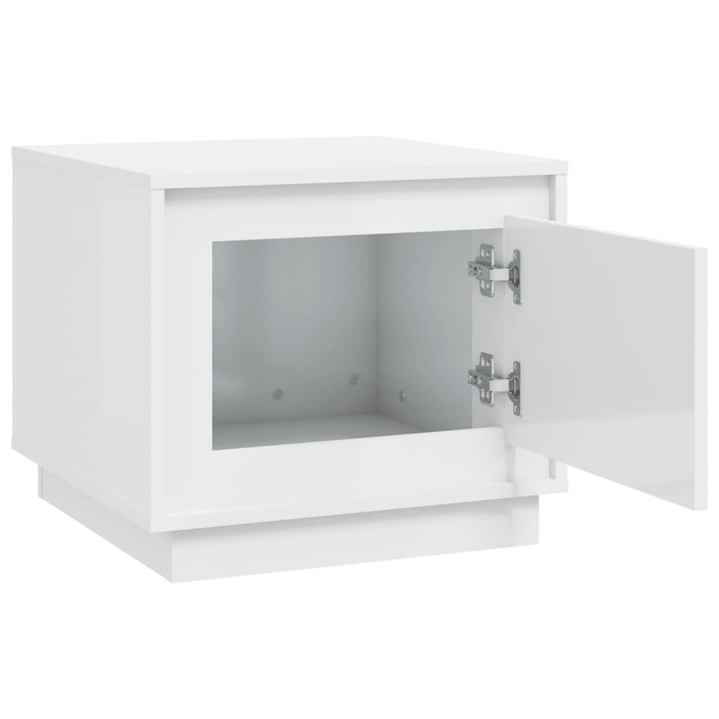 Coffee Table High Gloss White 51x50x44 cm Engineered Wood