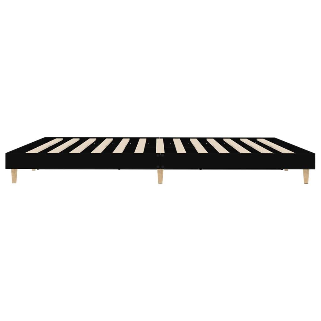 Bed Frame without Mattress Black 150x200 cm Engineered Wood