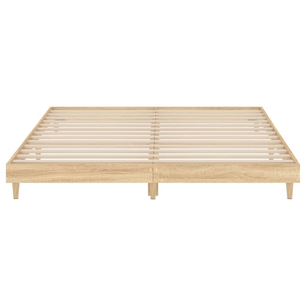 Bed Frame without Mattress Sonoma Oak 150x200 cm Engineered Wood