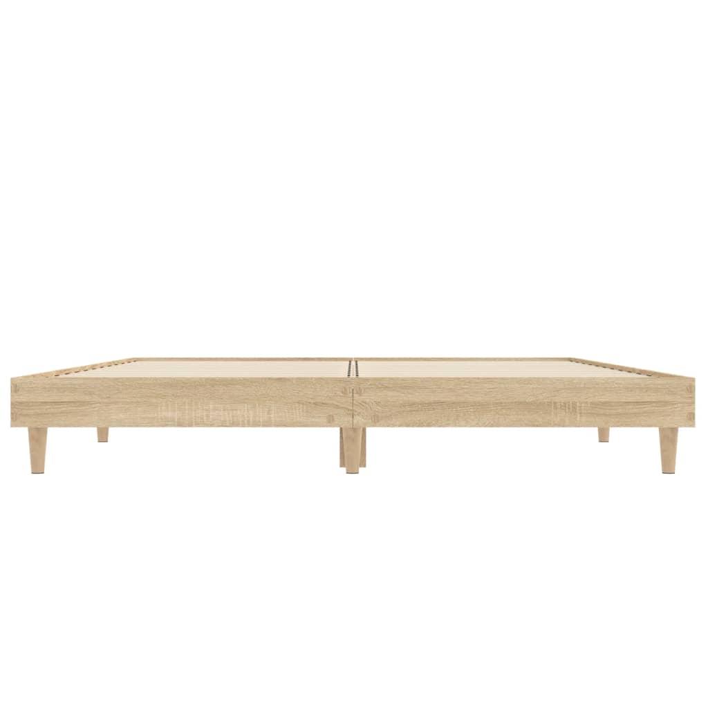Bed Frame without Mattress Sonoma Oak 135x190 cm Engineered Wood