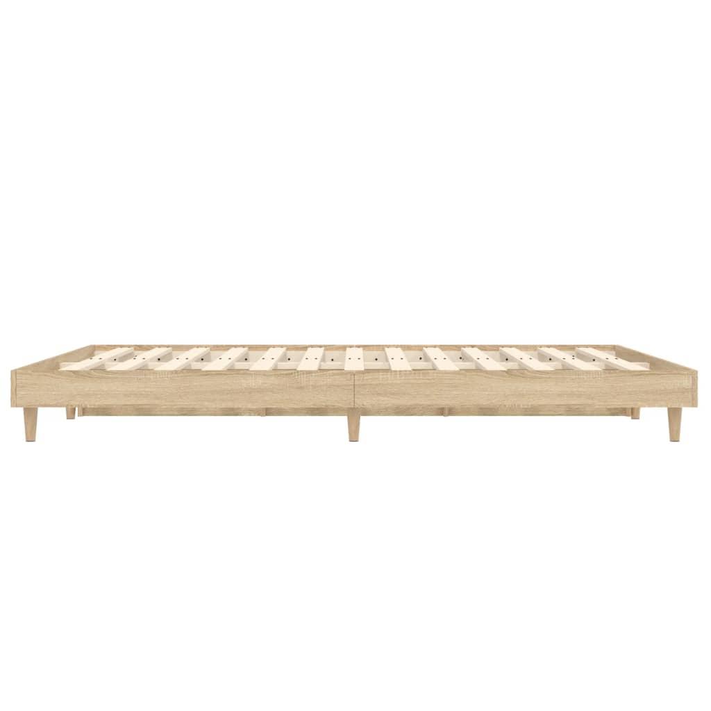Bed Frame without Mattress Sonoma Oak 135x190 cm Engineered Wood