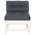 Middle Sofa with Cushions White Solid Wood Pine