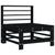 Middle Sofa with Cushions Black Solid Wood Pine