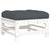 Garden Footstools with Cushions 2pcs White Solid Wood Pine