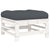 Garden Footstools with Cushions 2pcs White Solid Wood Pine