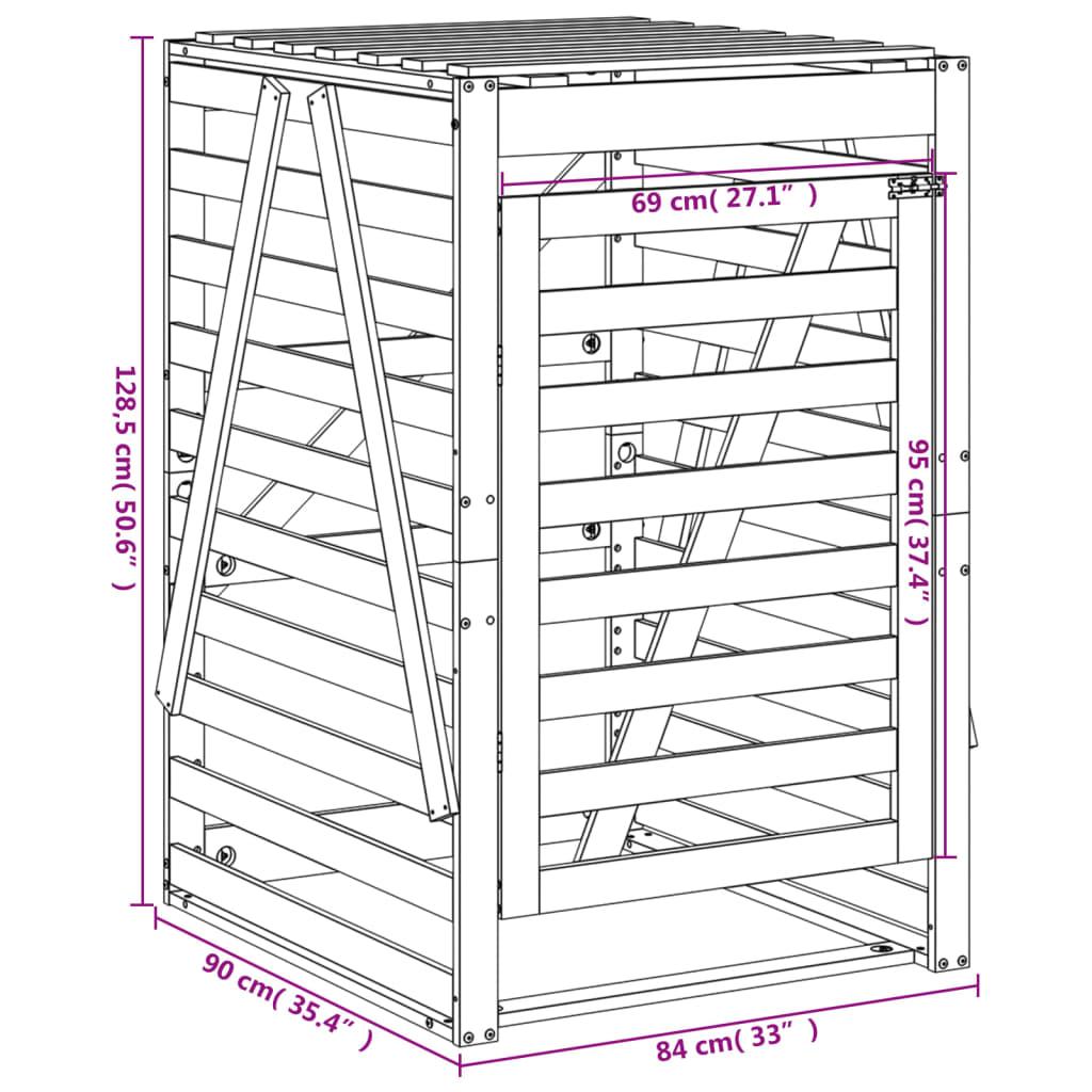 Wheelie Bin Storage 84x90x128.5 cm Solid Wood Pine
