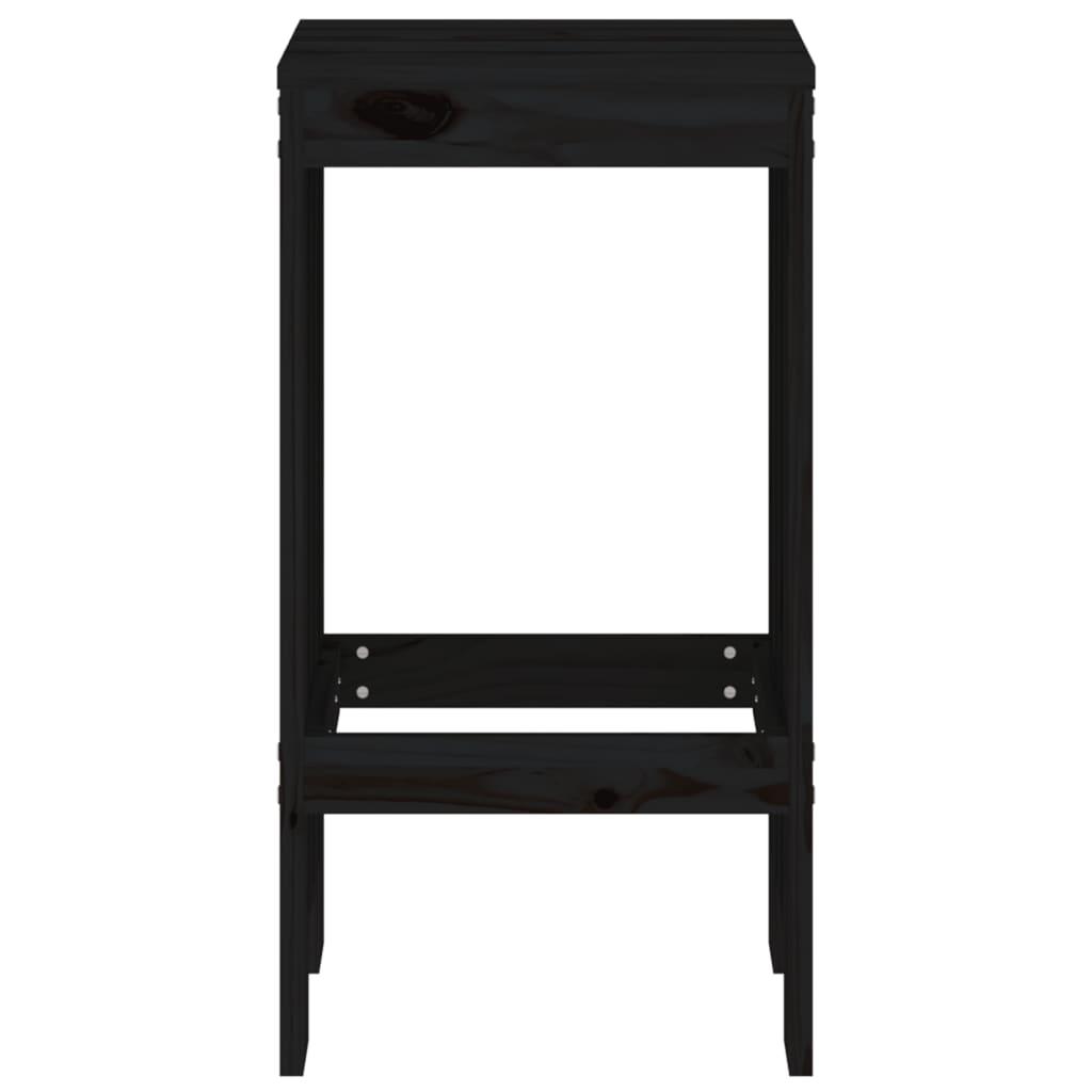 Bar Stools 2 pcs Black 40x36x75 cm Solid Wood Pine