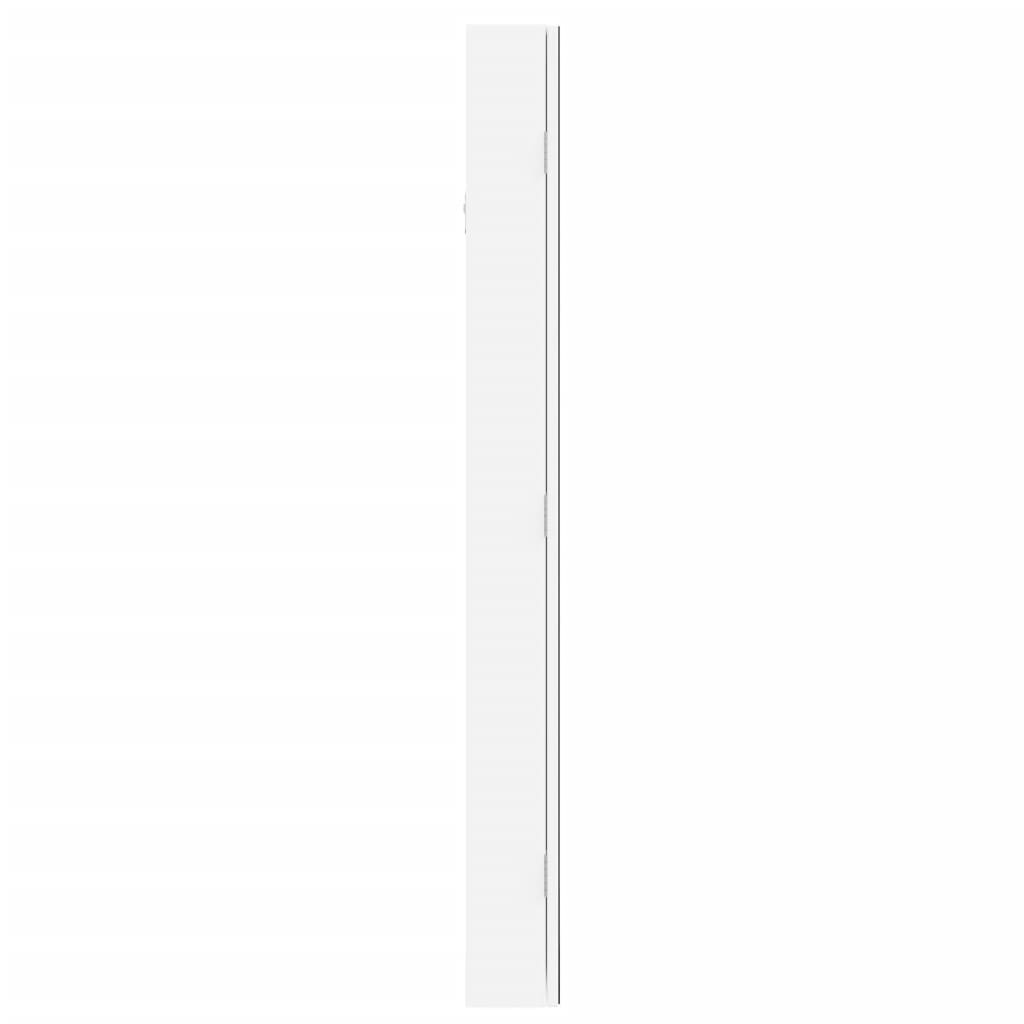 Mirror Jewellery Cabinet with LED Lights Wall Mounted White
