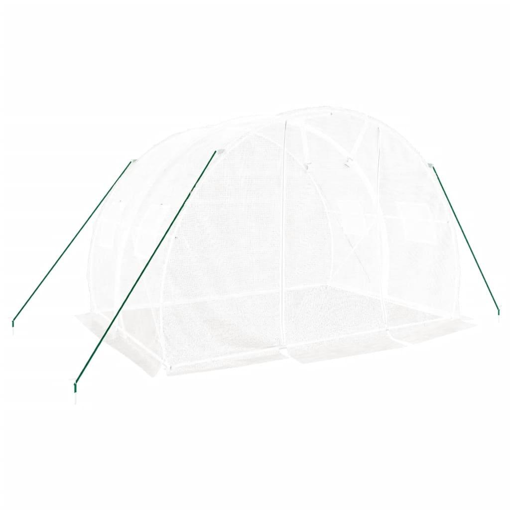 Greenhouse with Steel Frame White 6 m² 3x2x2 m