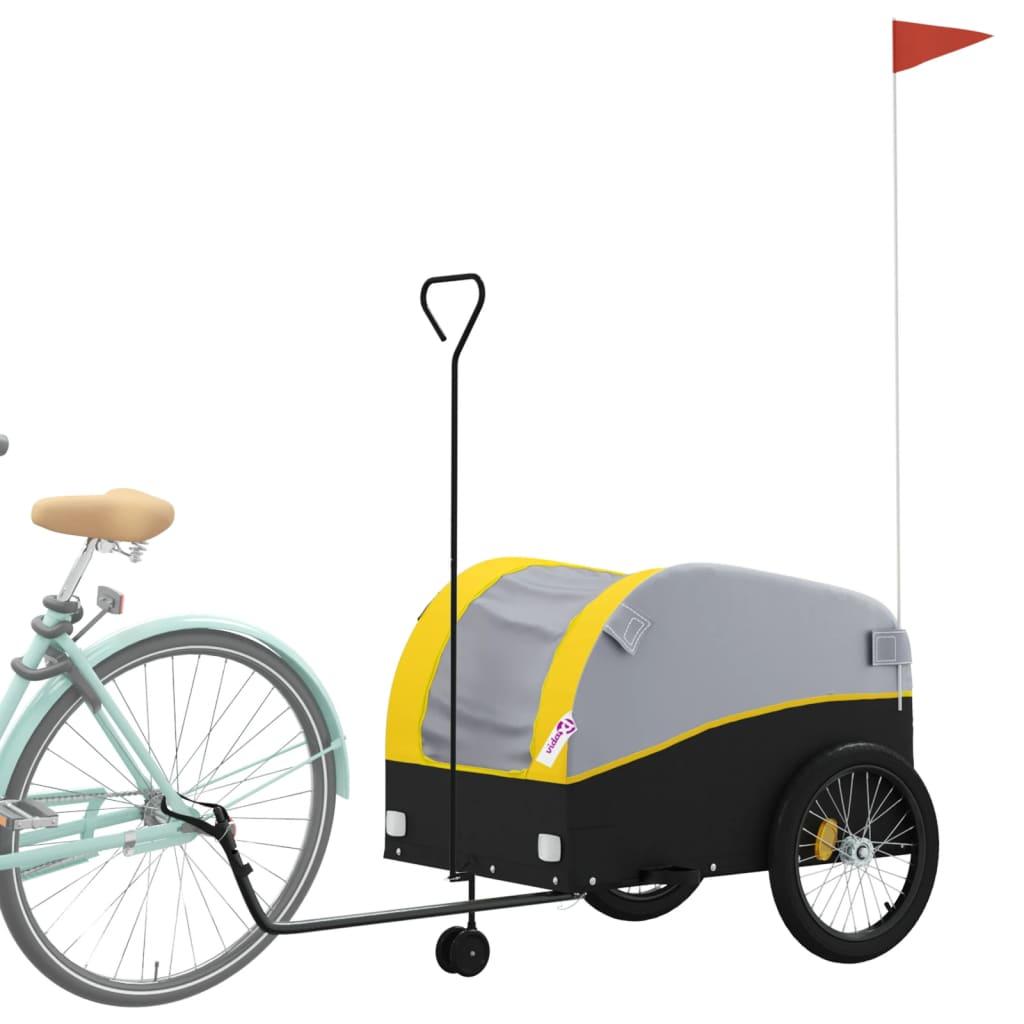 Bike Trailer Black and Yellow 45 kg Iron