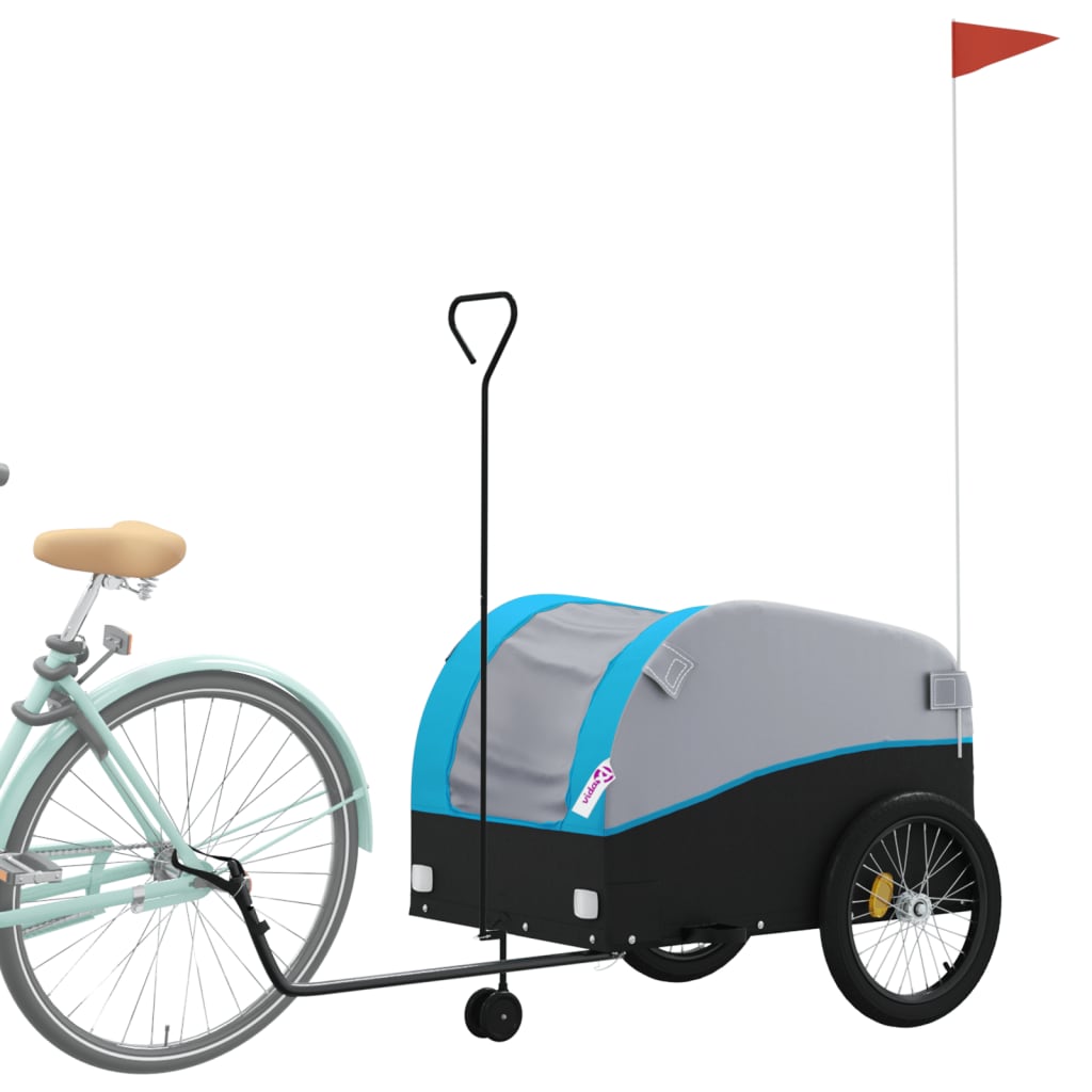 Bike Trailer Black and Blue 45 kg Iron