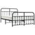 Metal Bed Frame without Mattress with Footboard Black 150x200 cm