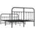 Metal Bed Frame without Mattress with Footboard Black 150x200 cm