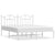 Metal Bed Frame without Mattress with Headboard White 183x203 cm King