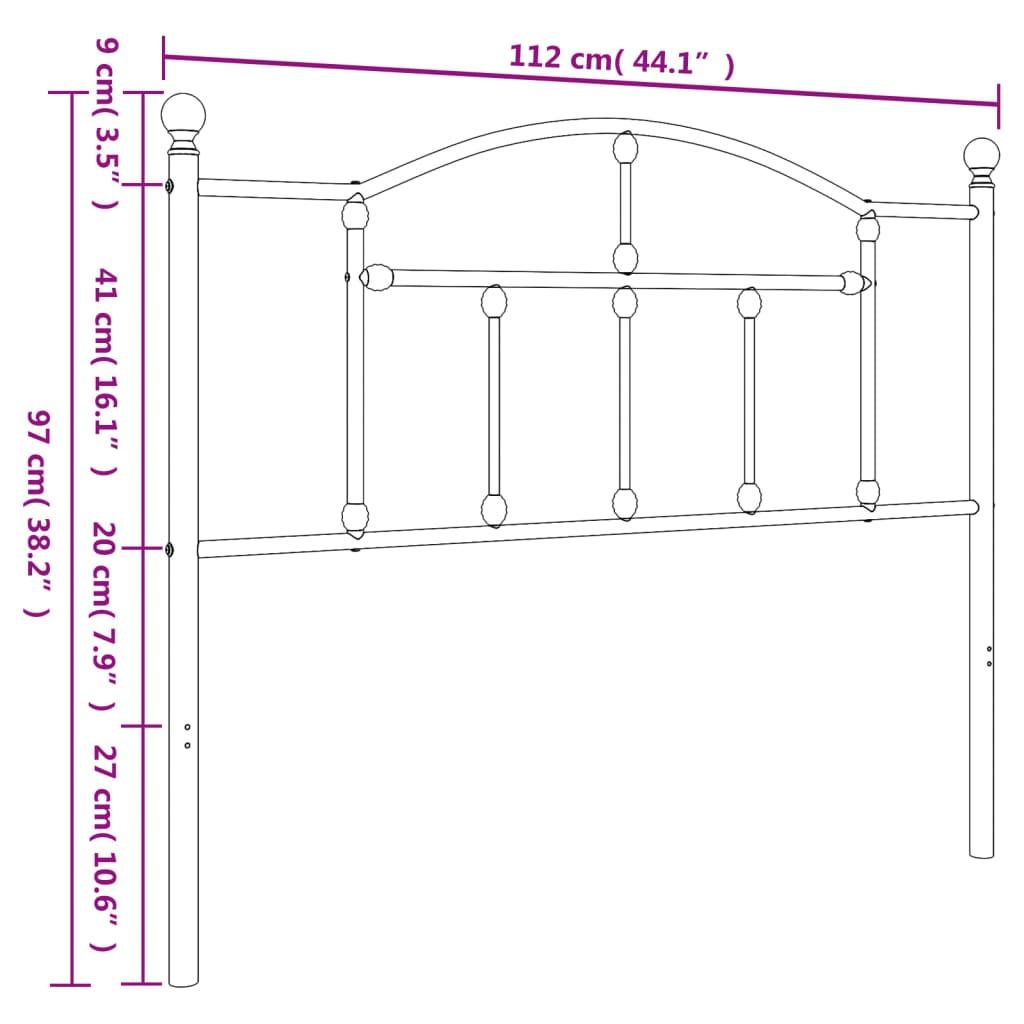Metal Replace Headboard White 107 cm