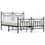 Metal Bed Frame without Mattress with Footboard Black 150x200 cm