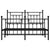 Metal Bed Frame without Mattress with Footboard Black 150x200 cm