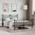 Metal Bed Frame without Mattress with Footboard Black 150x200 cm