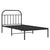 Metal Bed Frame without Mattress with Headboard Black 107x203 cm King Single