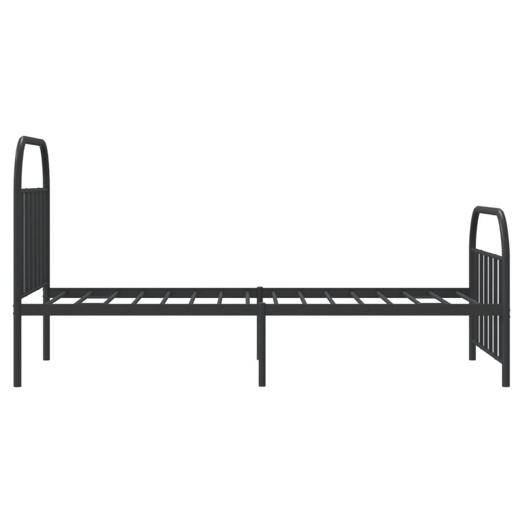 Metal Bed Frame without Mattress with Footboard Black 107x203 cm King Single