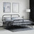 Metal Bed Frame without Mattress with Footboard Black 183x203 cm King