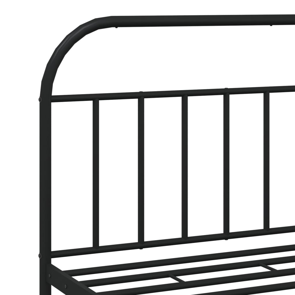 Metal Bed Frame without Mattress with Footboard Black 183x203 cm King