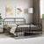 Metal Bed Frame without Mattress with Footboard Black 183x203 cm King