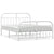 Metal Bed Frame without Mattress with Footboard White 135x190 cm