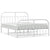 Metal Bed Frame without Mattress with Footboard White 183x203 cm King