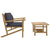 2 Piece Garden Lounge Set with Dark Grey Cushions Bamboo