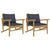 Garden Chairs 2 pcs with Dark Grey Cushions Bamboo