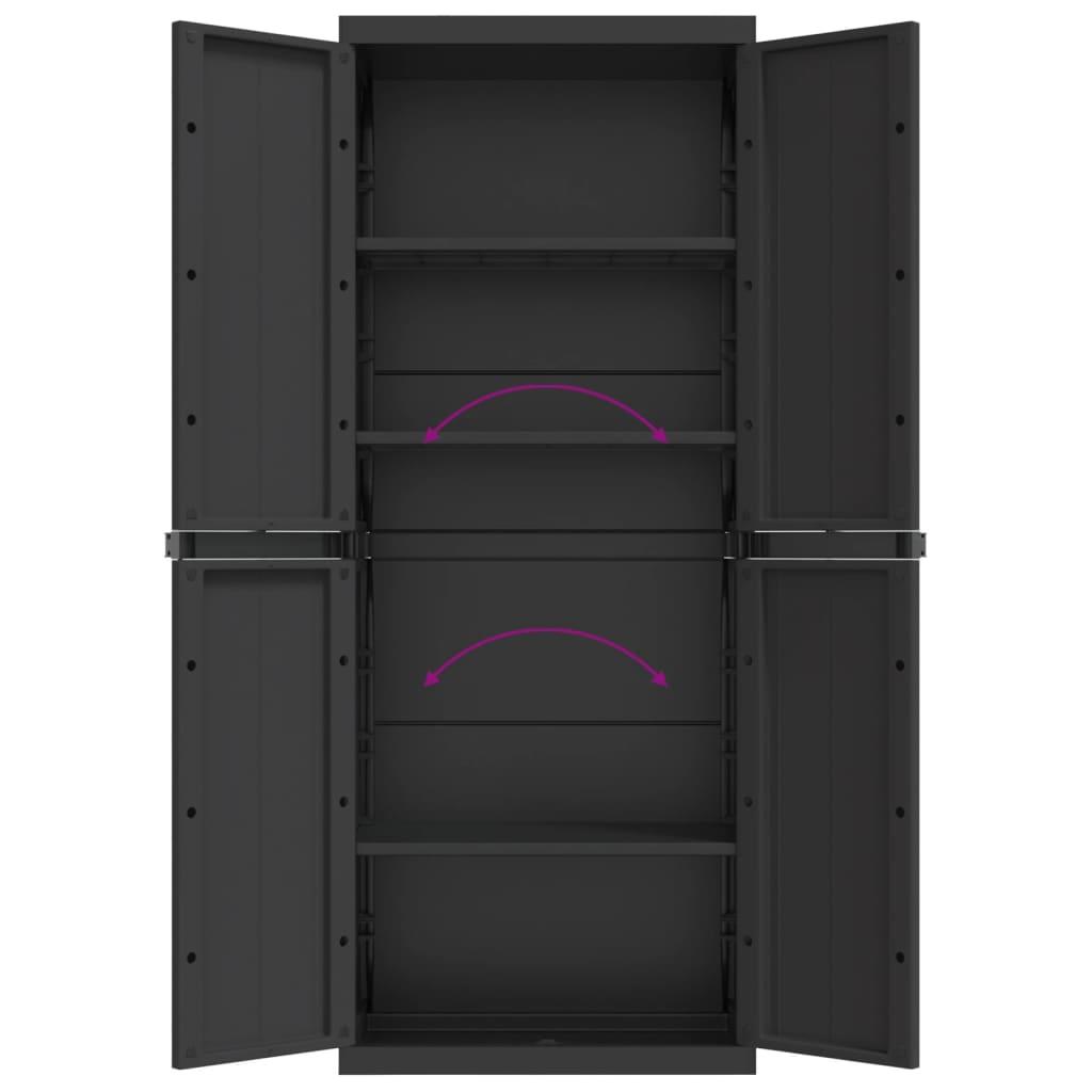 Outdoor Storage Cabinet Black 65x37x165 cm PP
