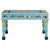 Coffee Table Turquoise Hand Painted Solid Wood Mango
