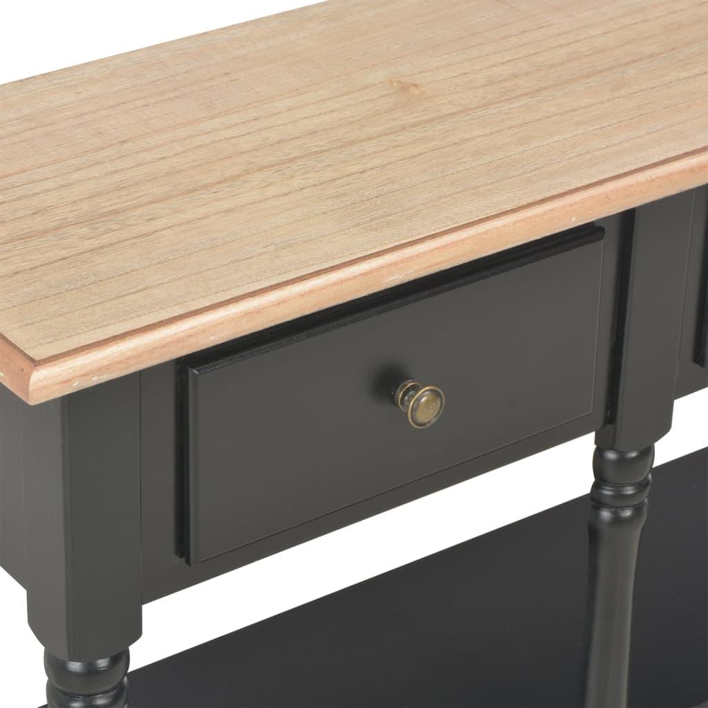 Console Table Black 110x30x76cm Engineered Wood
