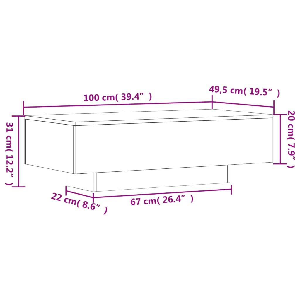 Coffee Table Concrete Grey 100x49.5x31 cm Engineered Wood