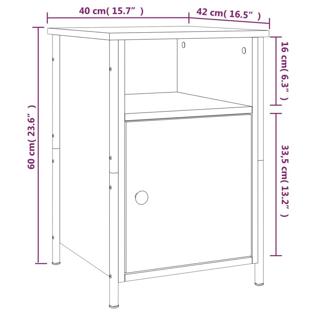 Bedside Cabinet Black 40x42x60 cm Engineered Wood
