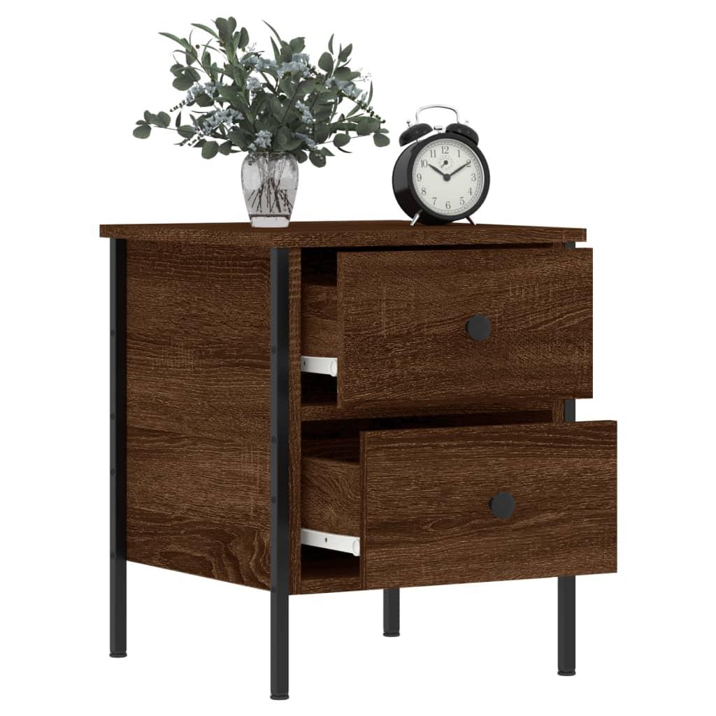 Bedside Cabinet Brown Oak 40x42x50 cm Engineered Wood