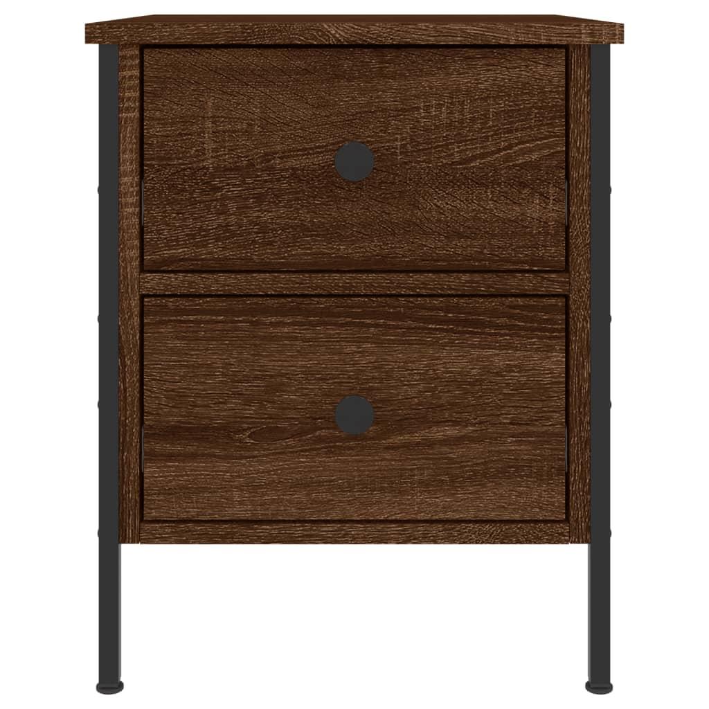 Bedside Cabinet Brown Oak 40x42x50 cm Engineered Wood