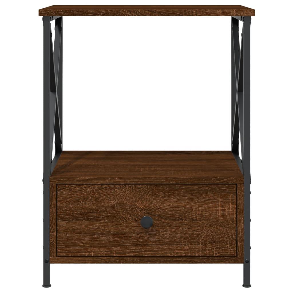 Bedside Table Brown Oak 50x41x65 cm Engineered Wood