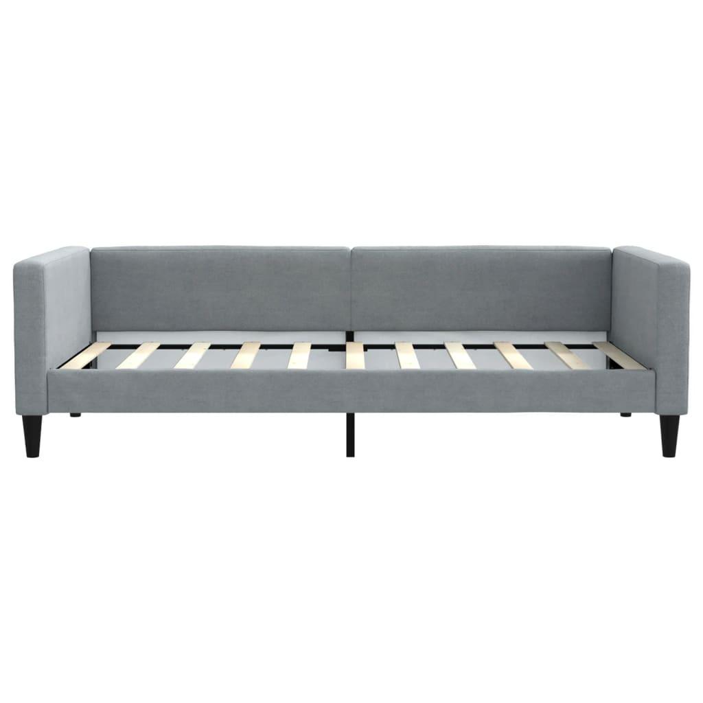 Day Bed without Mattress Light Grey 90x190 cm Fabric
