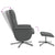 Massage Recliner Chair with Footstool Dark Grey Fabric