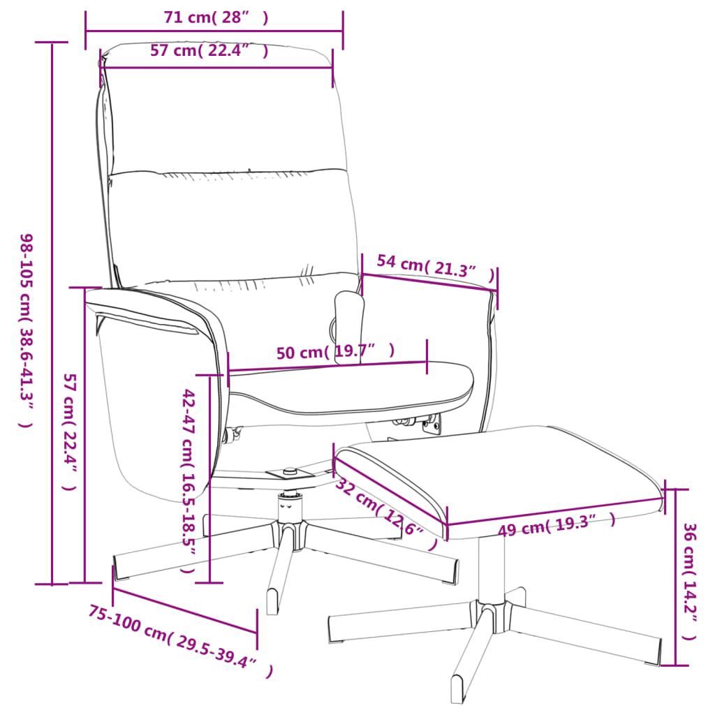 Massage Recliner Chair with Footstool Dark Grey Fabric