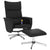 Massage Recliner Chair with Footstool Black Faux Leather