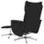 Massage Recliner Chair with Footstool Black Faux Leather