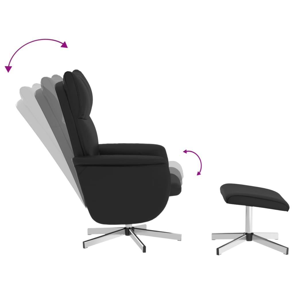 Massage Recliner Chair with Footstool Black Faux Leather