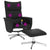 Massage Recliner Chair with Footstool Black Faux Leather